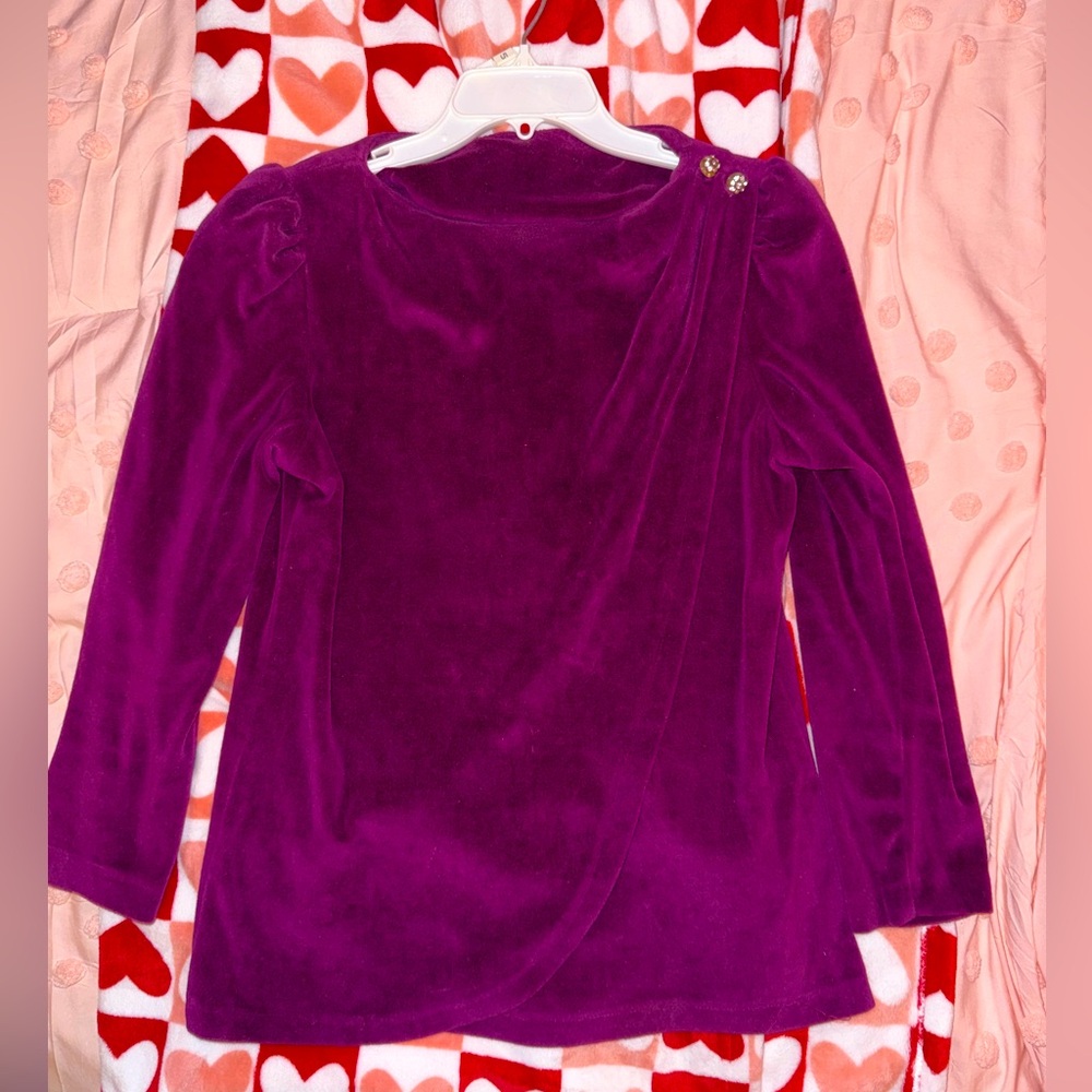 Vintage 80s does 50s style velvet blouse